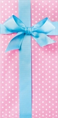 Конверт для денег, Без надписи, Голубой бант