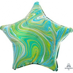 Шар Звезда, Мрамор Blue Green (в упаковке)