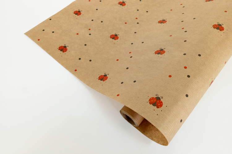 Крафт-бумага "Божьи коровки" 40гр. / рулон